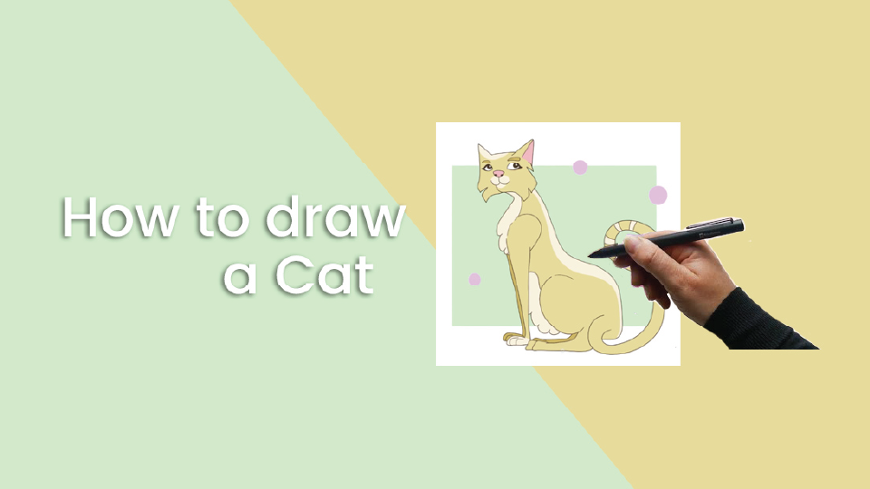 How to draw a cat | Simbans PicassoTab Drawing Tablet for Beginners